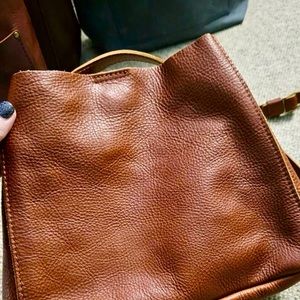 Nutmeg Portland Leather Butterfly Bucket Bag